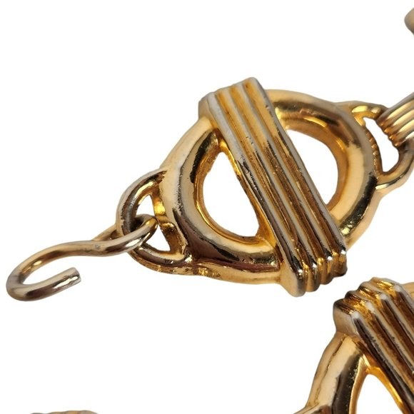 Vintage 1986 MZA of NY Gold Metal Statement Belt 37-3/4" L x 1-1/2" W - Picture 11 of 15